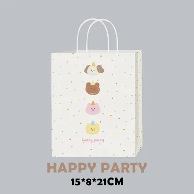 Kraft Paper Bag Gift Bag with Handles Birthday Party Goodie Bag Paper Bags for Gift (Cartoon)