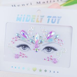 Face Sticker Painting 3d Face 3d Face Art Painting Rhinestones 3d Face Sticker  Stiker Makeup Pearl Manik Rhinestone Hiasan Wajah