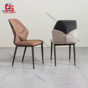 Ghế Ăn Da Cao Cấp Lưng Uốn Ôm Dáng Chân Kim Loại Thanh Mảnh