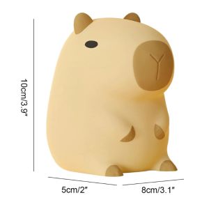 ไฟกลางคืนคาพีบาร่าน่ารัก โคมไฟซิลิโคนนุ่มนิ่มคาปิบาร่า Capybara ไฟหัวเตียงน่ารัก ระบบสัมผัส ไฟกลางคืน ชาร์จUSB ของตกแต่งห้อง ของขวัญ สำหรับห้องนั่งเล่น ที่เต็มไปด้วยคาพีบาร่าของขวัญเด็กผู้ชาย
