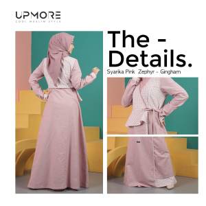 UPMORE - Syarika Green Aquifer - Gingham \ Syarika Pink Zephyr - Gingham \ Upmore Syarika \ Gamis Upmore