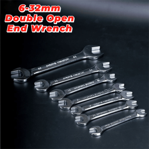 OKDEALS 6-32mm Open End Wrench Dual Head Hex Nuts Double Head Wrench CR-V Hex Spanner Wrench