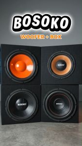 BOSOKO 12" 10" Power Subwoofer+Slim Box for 4x4 Pick Up Truck Woofer Box for Thin Magnet with Carpet Finish Hilux Triton