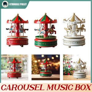Creative Fantasy Christmas Holiday Decor Carousel Music Box Easy Use Carousel Ferris Wheel Ornaments