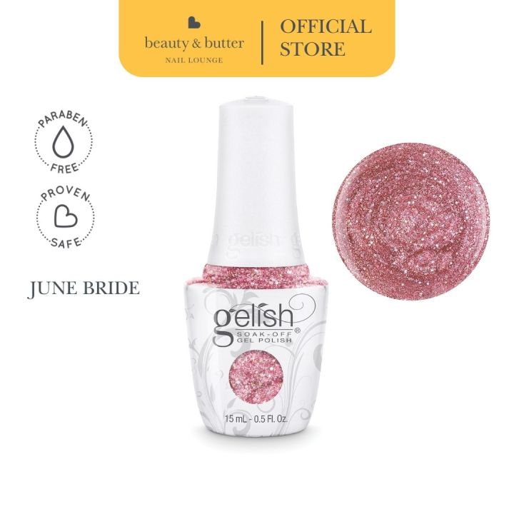 Gelish Mini 'June Bride' Gellack – Rosé Glitzer Nagellack, 9ml, UV-Gel Für Langanhaltende Maniküre