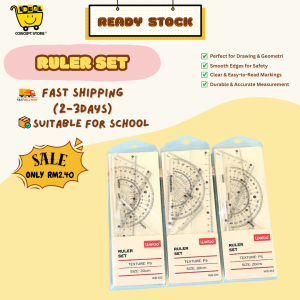 Ideal Concept Store | Set Pembaris Geometri | Segi Tiga Jangka Sudut Lembut | Alat Tulis Sekolah & Peperiksaan