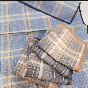 Portable 40x40cm Lattice Pattern Handkerchief for Male Gentleman Polyester Handkerchief Printed Groom Handkerchief