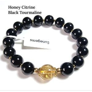 Natural Citrine Black Tourmaline Bracelet Customize Bracelet