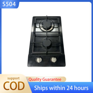 Built-In 2 Burner Gas Stove Cooktop Anti-Melt Heat Resistant Metal Knob Gas Range Smooth Panel Easy To Clean Built In Gas Hob with Auto Ignition System