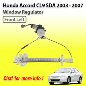 Honda Accord CL9 SDA 2003 - 2007 Power Window Gear With Motor Door Glass Regulator Front Left (2 Pin)