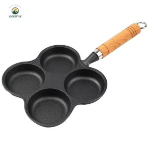 LovSpor❤ 4-Hole Breakfast Burger Egg Pancake Maker Non Stick Egg Frying Pan Cookware Pancake Pan for Gas Stove Induction Cooker