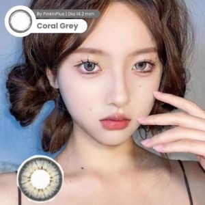 OLALILA Softlens My Coral Grey Wedding Lens by Pinkinsoftlens Normal Minus