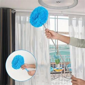 WU552 Long Handled Extendable Feather Duster Reusable Rings Shape Cleaner Brush Furniture Dusting Tool Dust Locking Ceiling Fan Duster Effortless Cleaning