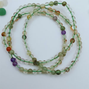 Powerful Energy Burst triple-strand Green Phantom Quartz bracelet I 强力能量三圈绿幽灵能量手串