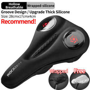 ROCKBROS Bicycle Saddle Cover Liquid Silicone Gels Saddle Cover Hollow Breathable Comfortable Soft Cycling Seat Accessories