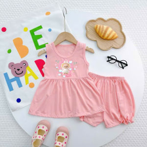 Bộ đồ bé in labubu công chúa quần nhún thun thấm mồ hôi từ 6kg-27kg.GBEO10.SUKAKIDS