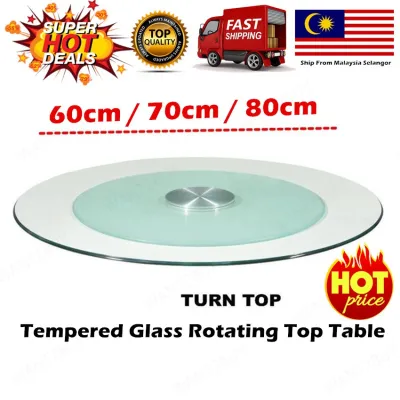 Tempered Glass Rotating Round Turn Table Dining Table Top Glass Meja Makan Kaca Pusing 玻璃转盘 - KWY