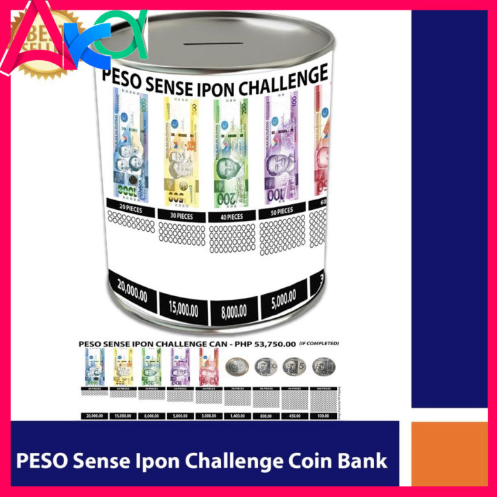 2023 Ipon Challenge Coin Bank,peso sense,fund box,alkansya,money bank ...