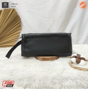 Pouch Bag Traveling Pria Wanita Semi Kulit