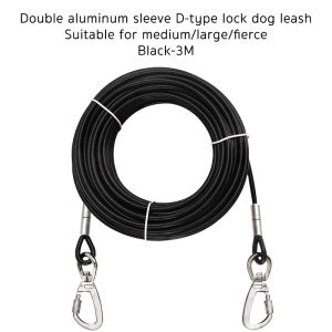 MAIYILAI Steel Wire Dog Leash 3M Bite-Proof Stainless Steel Dog Chain Dog Rope For Big Dog