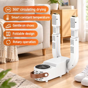 Portable Shoe Dryer 4 Pairs Shoe Drying Machine with 3-Level Timer 360° Airflow for Shoes and Boots