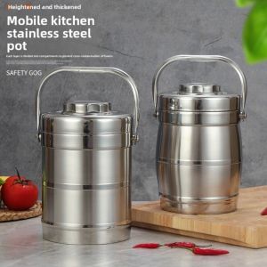 DSFSI Thickened Insulation Pot Stainless Steel Three-layer Office Worker Student Lunch Box Gifts Large Capacity Vacuum Rice Bucket