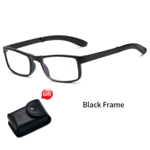 Lightweight Foldable Classic Reading Glasses Pocket Elderly Glasses Anti-Blue Light With Grade Case