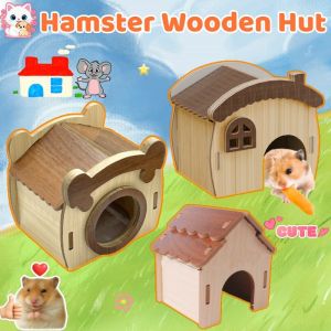 New Hamster Nest Hiding House Hamster Wooden Hut Small Pet Habitat Mini House Furniture Toy