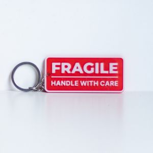 Fragile Keychain Tag Handle With Care | Custom 3D Printed Gift