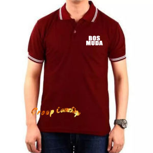 ComeShop Kaos Polo Pria Lengan Pendek / Kaos Kerah Pria / Kaos Wangkie / Kaos Kantor / Kaos Polo Dengan Logo BosMuda / Polo Kekinian / Kaos Kekinian / Kaos Pria Lengan Pendek