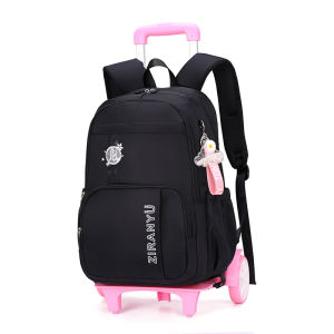 Junior High Elementary School Students Trolley School Bag Fashion Simple Six-wheel Climbing Stairs Waterproof Breathable Backpack