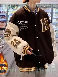 แจ็คเก็ตวาร์ซิตี้เกาหลีสำหรับผู้ชาย แจ็คเก็ตเบสบอลวินเทจ แจ็คเก็ตสุนทรีย์ ชุดเบสบอลลำลอง