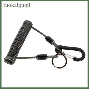 tuokaiguoji Fishing Rope Anti-lost Spiral Spring Lure Pliers Lanyard Wire Spring Rope Elastic Stretch Tether Fishing Accessories