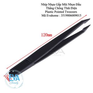 Nhíp Nhựa Đen Chống Tĩnh Điện Mũi Nhọn Đầu Cong / Đầu Thẳng Gắp Linh Kiện Plastic Point Tweezer