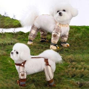 SPRYZ Full Leg Protection Reflective Stripe Pet Pants Dustproof Adjustable Dog Jumpsuit Shoes Cute Waterproof Pet Going Out Pants for Dogs Puppy