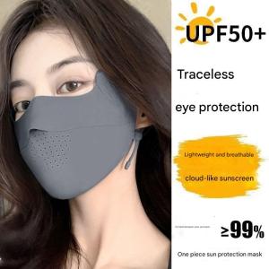 Breathable lce Silk Face Mask for Women Men Thin Sun Protection Veil Windproof Cycling Running Riding Fishing Sunscreen Mask