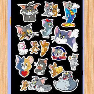 Stiker  Kartun Anime Tom and Jerry  isi 25 pcs