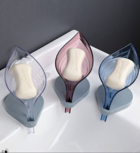 Leaf Shape Soap Box Drain Soap Holder Box Bathroom Shower Soap Holder Dish Storage Plate Tray Bathroom Supplies Bathroom Gadgets