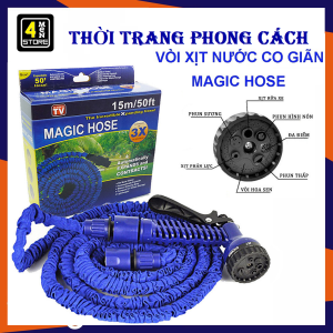 Vòi Xịt Nước Giãn Nở Thông Minh Magic Hose 15M Cao Cấp Tặng Kèm Đầu Vòi Xịt Tăng Áp Thiết Kế Thông Minh Tiện Dụng 7 Chế Độ Phun Cầm Tay Tưới Cây Rửa Xe Vệ Sinh Sân Vườn - Vòi Rửa Xe