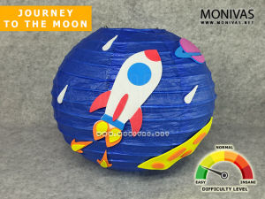 Journey to the Moon Paper Lantern DIY Mooncake Festival Activity (w LED Light n Handle)