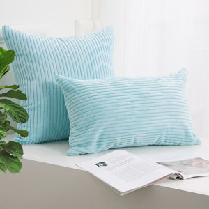 Corduroy sọc mẫu dựa vào đệm 55x55cm 60x60cm mềm màu xanh lá cây xám đỏ cam nâu xanh vàng phòng khách sofa trang trí nội thất gối trường hợp