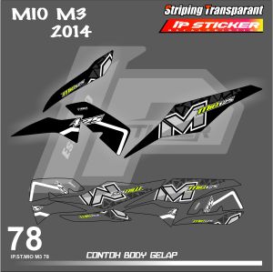 MIO M3 / 125(COD) STIKER STRIPING MOTOR YAMAHA MIO M3 / 125 STIKER LIST STIKER MOTOR DESAIN RACING HOLOGRAM DAN TRANSPARAN BISA COD IP PROJECT.KODE 78