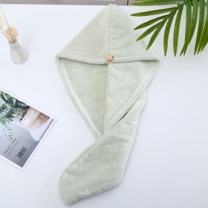 ผ้าคลุมผมแห้งไว ผ้าเช็ดผมนาโน หมวกคลุมผมแห้งเร็ว มีกระดุมติดด้านหน้า ล็อคผ้าคลุม เหมาะสำหรับวัยเร่งรีบ