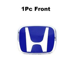 1 Piece Glossy Blue Chrome 3D Emblem Front Rear Steering Wheel Logo Frame Panel Cover Trim Badge Acrylic PMMA Sticker Styling Accessories For Honda City GM Facelift 2017 2018 2019