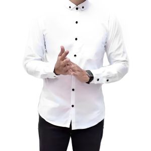 Baju Kemeja Polos Pria Lengan Panjang Bahan Katun Model Casual Formal Kerja Ukuran Lengkap Banyak Warna Hitam Mahogani