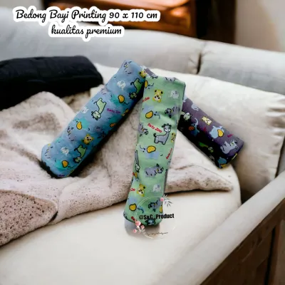 Set 3 Bedong Bayi Motif Binatang Warna-Warni 90x110 cm - Kualitas Premium untuk Newborn 0-4 Bulan