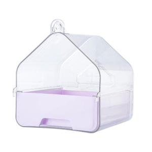 Portable Bird Bathtub for Cage Small and Medium Birds Clear Hanging Bathing Box for Parakeets Lovebirds and Budgies Bath