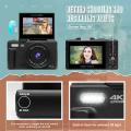 【KiTBEEZ KP-2】 Digital Camera 64MP WiFi Digital Camera 4K 18X Digital Zoom 180° Flip Screen Selfile Vlog Video Recorder YouTube. 