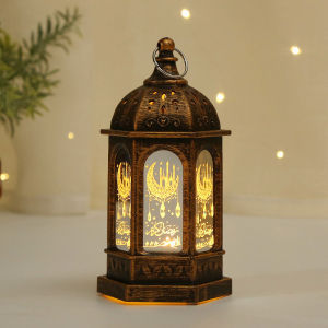 MLADEN Ramadan Lamp Retro Wind Lamp Castle Candle Stand Festival Night Light Atmosphere Light LED Desktop Ornament