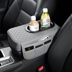 DRACCO Arm rest sandaran siku tempat botol kompartemen mobil serbaguna premium-abu